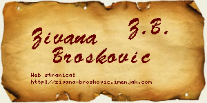 Živana Brošković vizit kartica